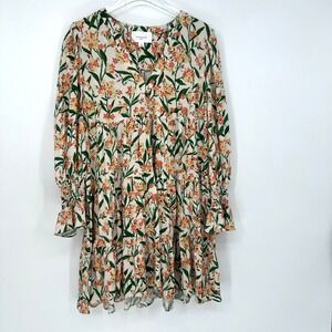 Pomaneder Place Kenzo Dress Womens L Tuckernuck Floral Mini Tiered Boho Country